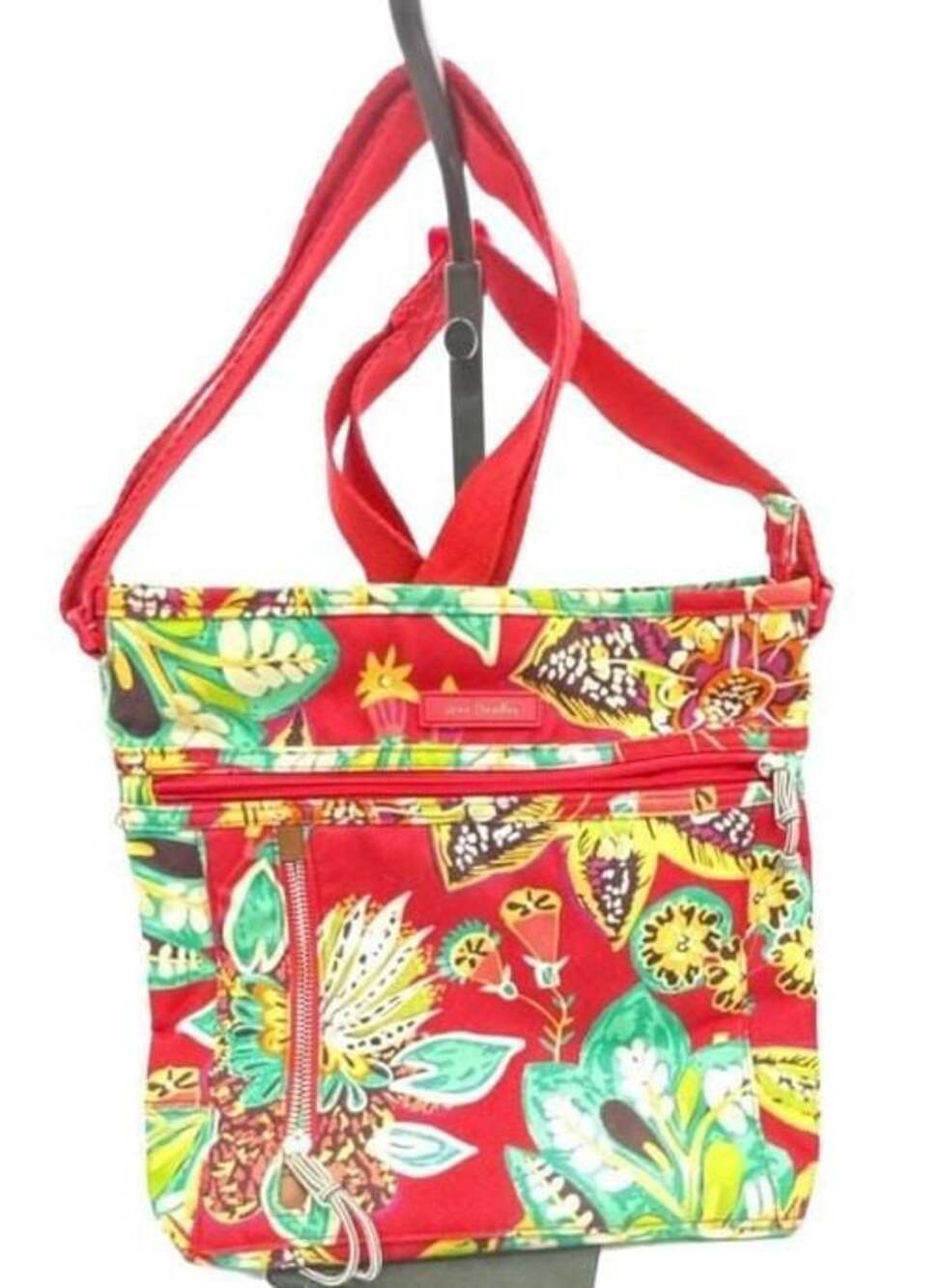 Vera Bradley Rumba Red Floral Triple Zip Hipster Crossbody Bag